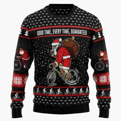 Pull de Noël homme style motard biker – Sweat-shirt festif humour Santa moto