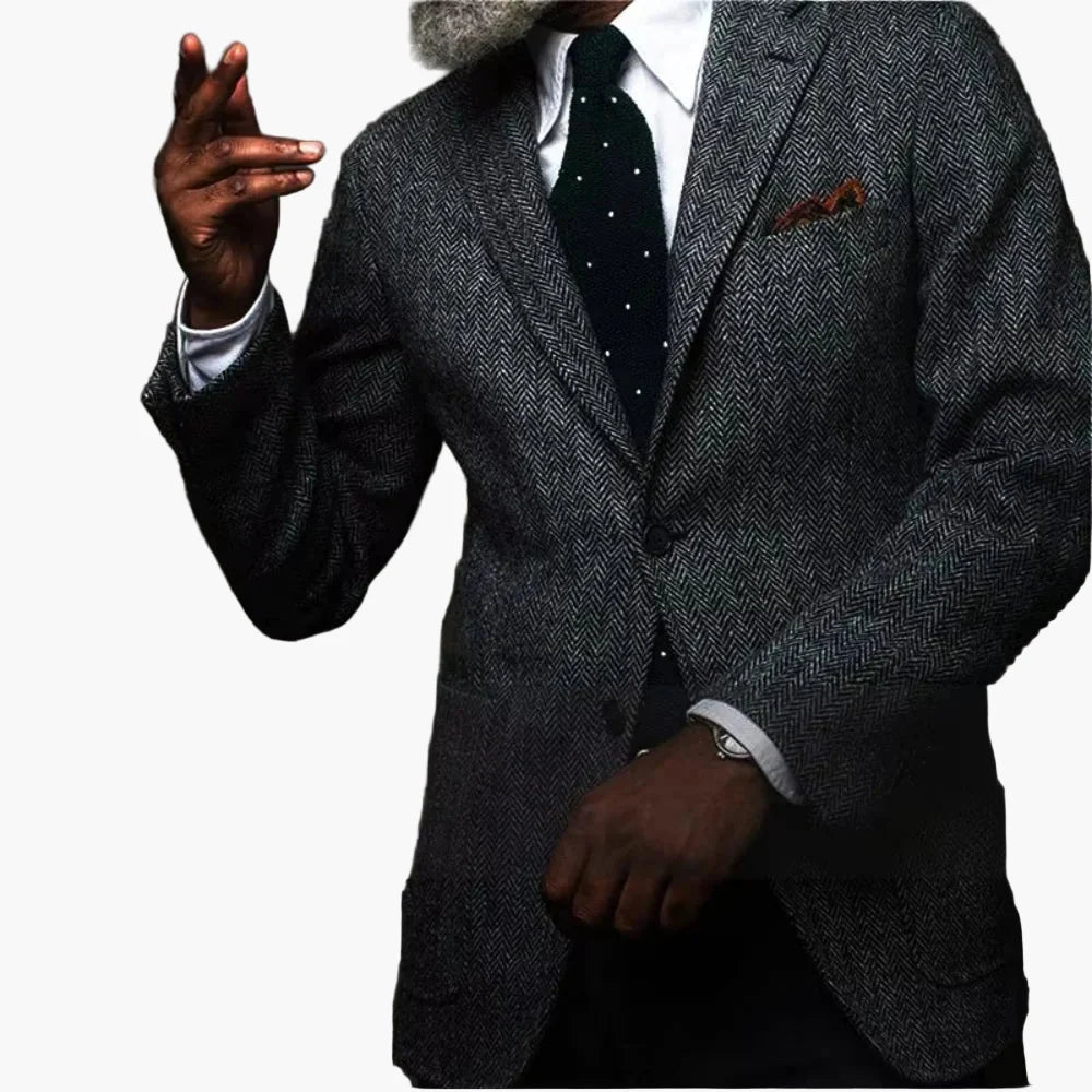 Veste blazer homme élégante style chevron – Idéale pour affaires et occasions formelles