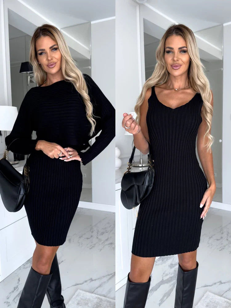 Jessica – Ensemble Élégant de Robe et Pull pour Femme