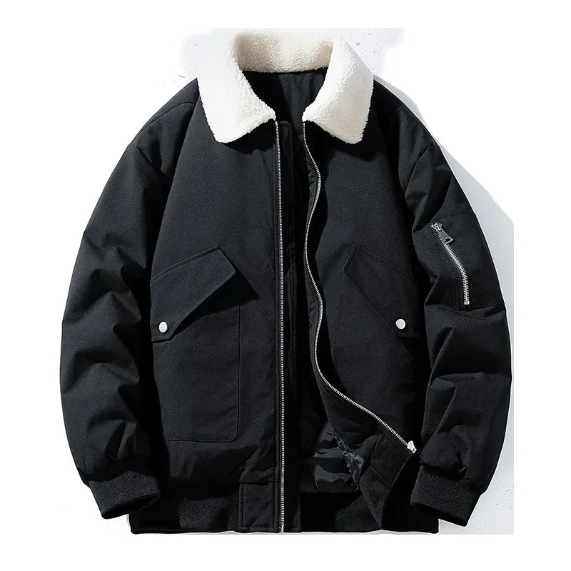 Veste homme style aviateur col sherpa tendance hiver chaud