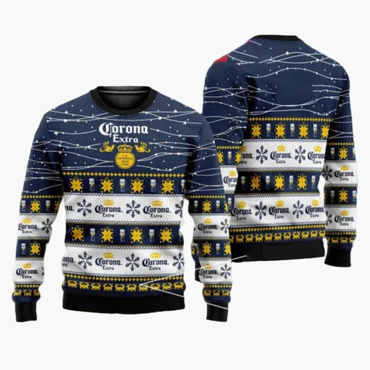 Pull de Noël homme style Ugly Sweater Corona Extra – Édition festive
