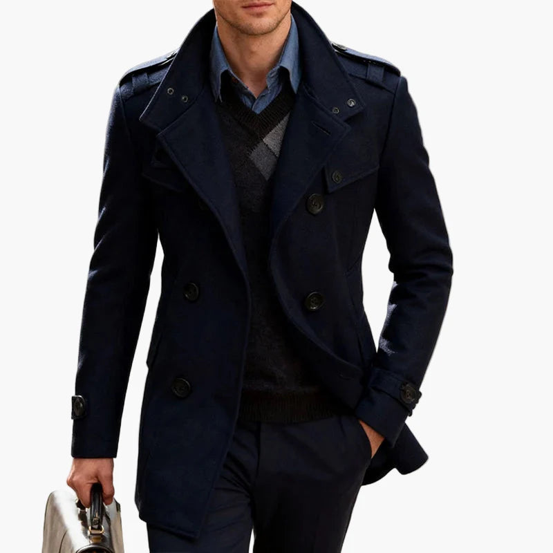 Manteau caban élégant pour homme, style urbain chic, parfait pour l'hiver