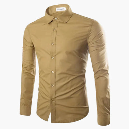 Chemise Homme Élégante Manches Longues Slim Fit pour Affaires et Loisirs