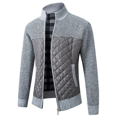 Marc – Veste Zippée Patchwork Chaude pour Hommes