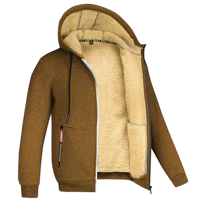 Derek – Sweat à Capuche Zippé Doublé Sherpa pour Homme