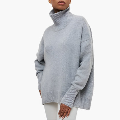 Pull Col Roulé Élégant à Manches Longues pour Femme – Style Moderne et Raffiné, Idéal pour l’Hiver