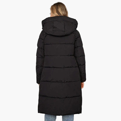 Manteau d'hiver long matelassé à capuche pour femme, style urbain chaud