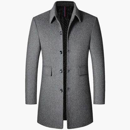 Manteau élégant homme style coréen mi-long, trench à revers pour look moderne et urbain