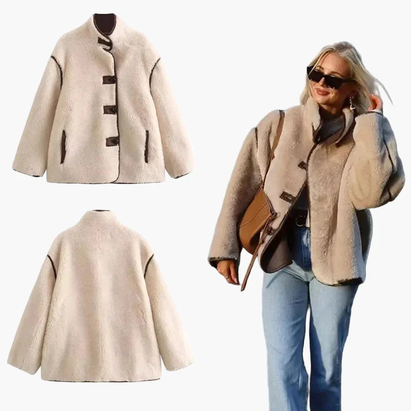 Veste d'extérieur style urbain femme, coupe ample et tendance, parfaite pour l'automne et l'hiver