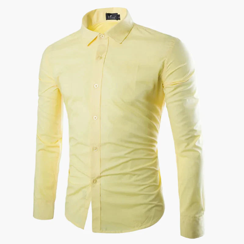 Chemise Homme Élégante Manches Longues Slim Fit pour Affaires et Loisirs