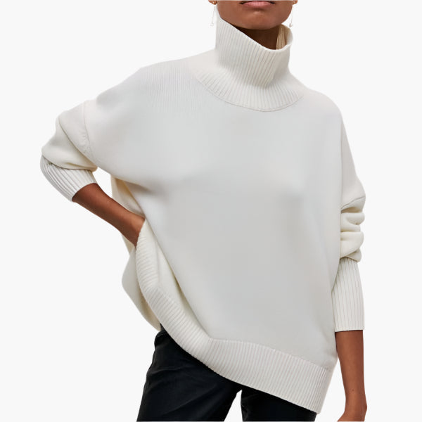 Pull Col Roulé Élégant à Manches Longues pour Femme – Style Moderne et Raffiné, Idéal pour l’Hiver