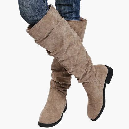 Bottes hautes décontractées pour femme style slouchy à talon plat