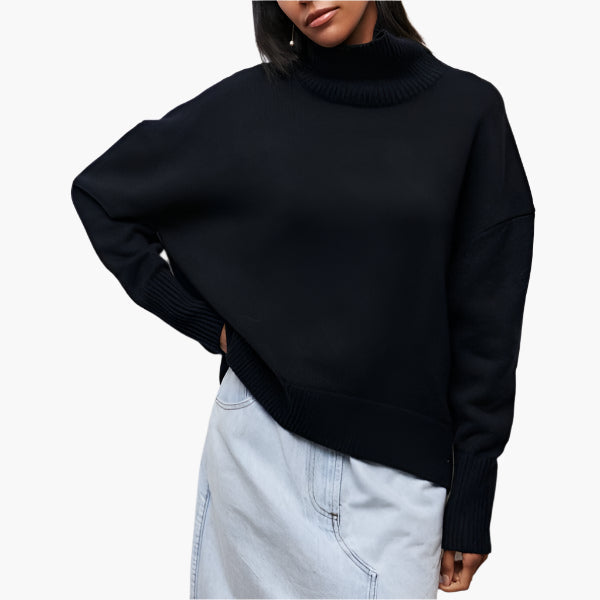 Pull Col Roulé Élégant à Manches Longues pour Femme – Style Moderne et Raffiné, Idéal pour l’Hiver