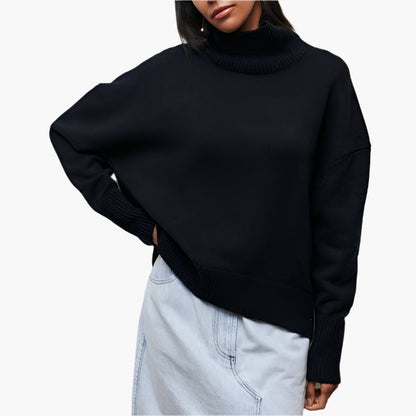 Pull Col Roulé Élégant à Manches Longues pour Femme – Style Moderne et Raffiné, Idéal pour l’Hiver