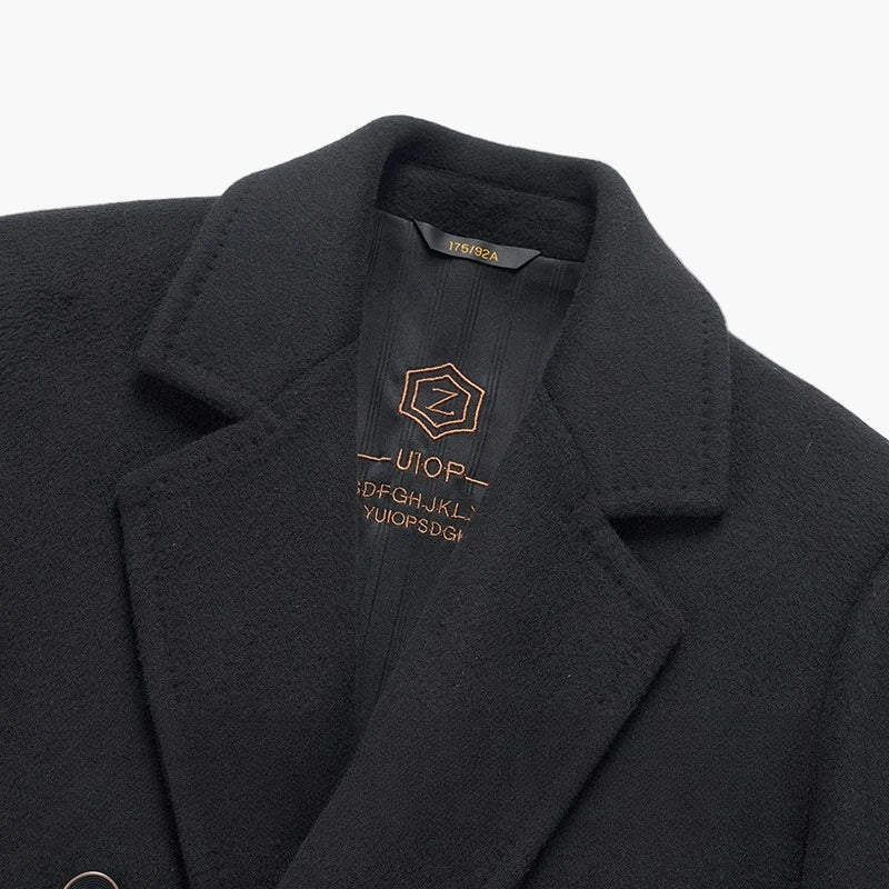 Manteau long élégant homme double boutonnage style urbain – Idéal pour affaires et sorties