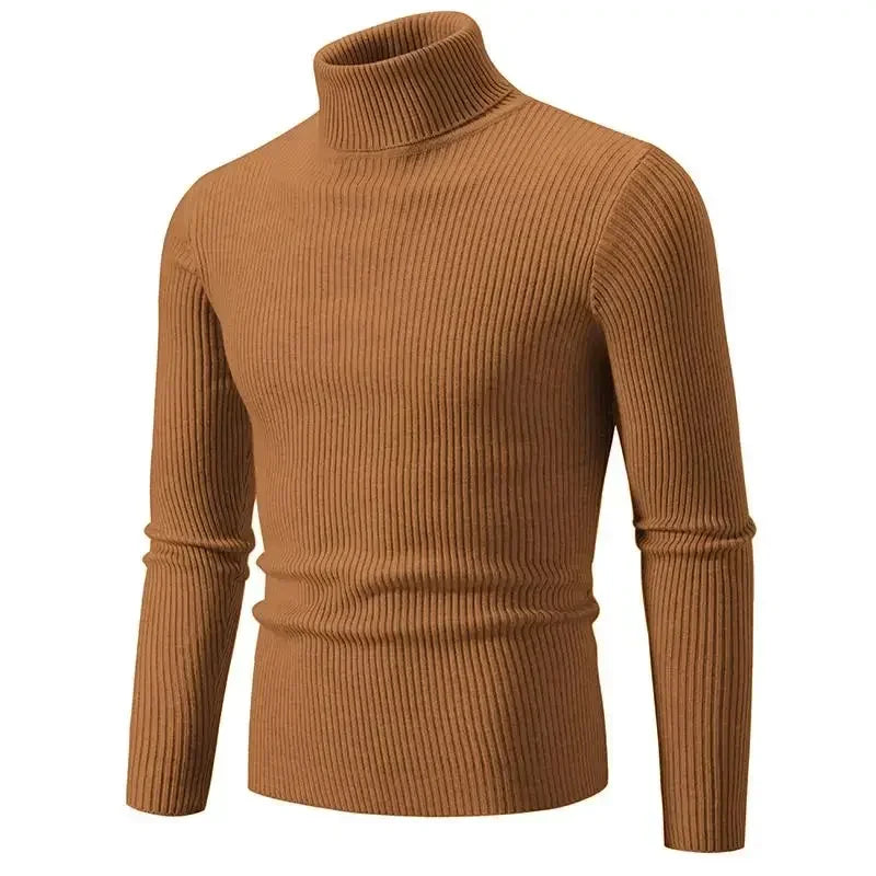 Toby – Pull à col montant ajusté en tricot pour homme