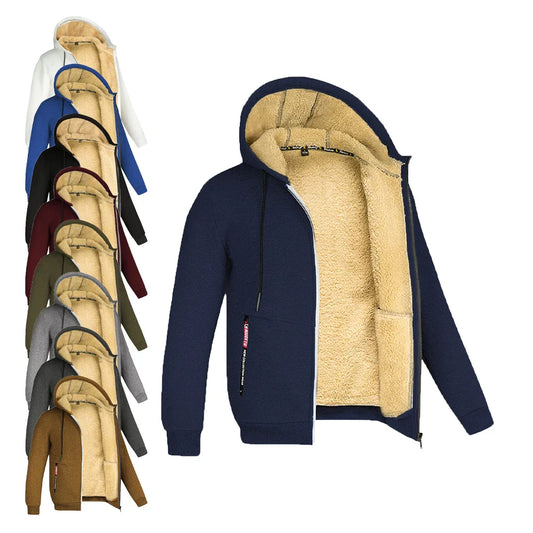 Derek – Sweat à Capuche Zippé Doublé Sherpa pour Homme
