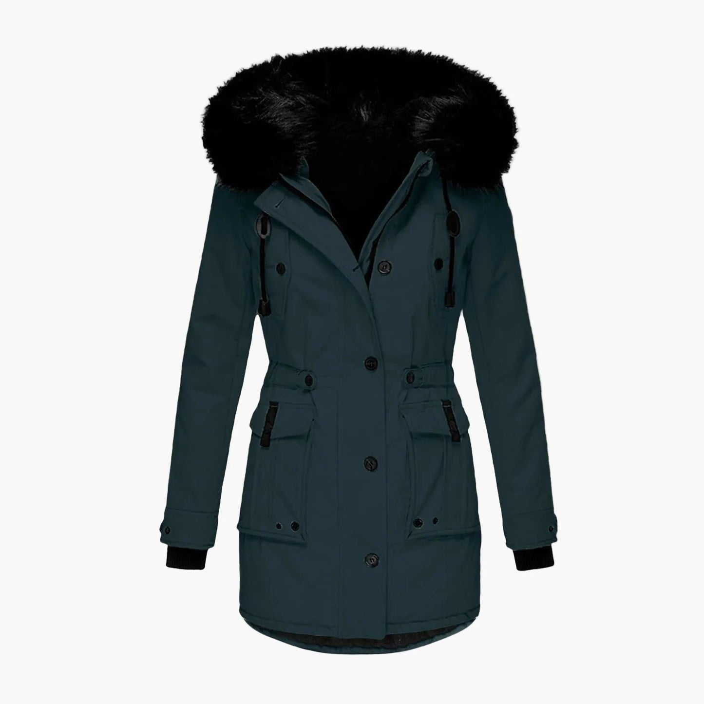 Manteau d'hiver femme grande taille avec capuche fourrure style vintage urbain