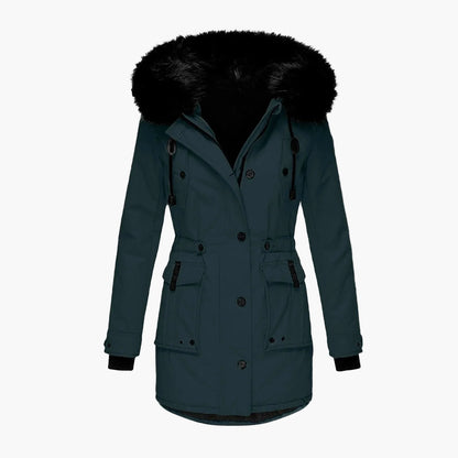 Manteau d'hiver femme grande taille avec capuche fourrure style vintage urbain