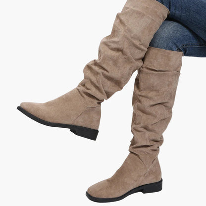 Bottes hautes décontractées pour femme style slouchy à talon plat