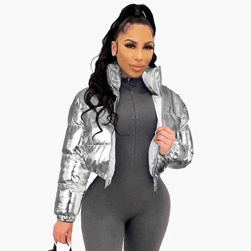 Veste doudoune courte femme style urbain chic pour hiver