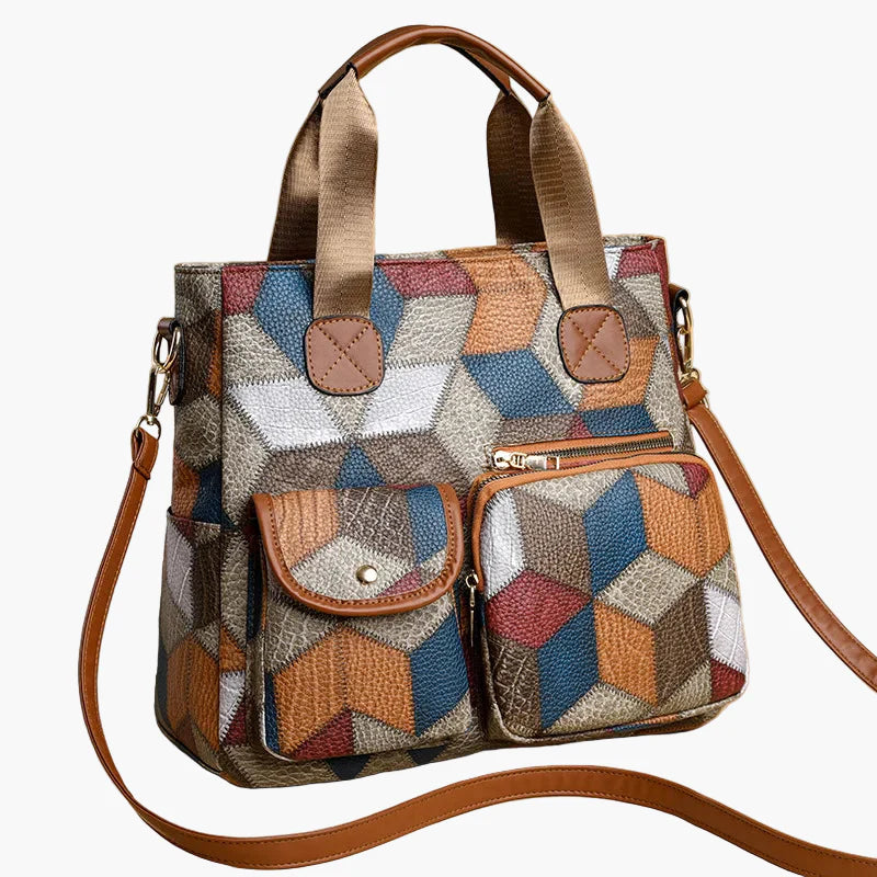 Sac à bandoulière patchwork pour femme - Style bohème chic et pratique au quotidien