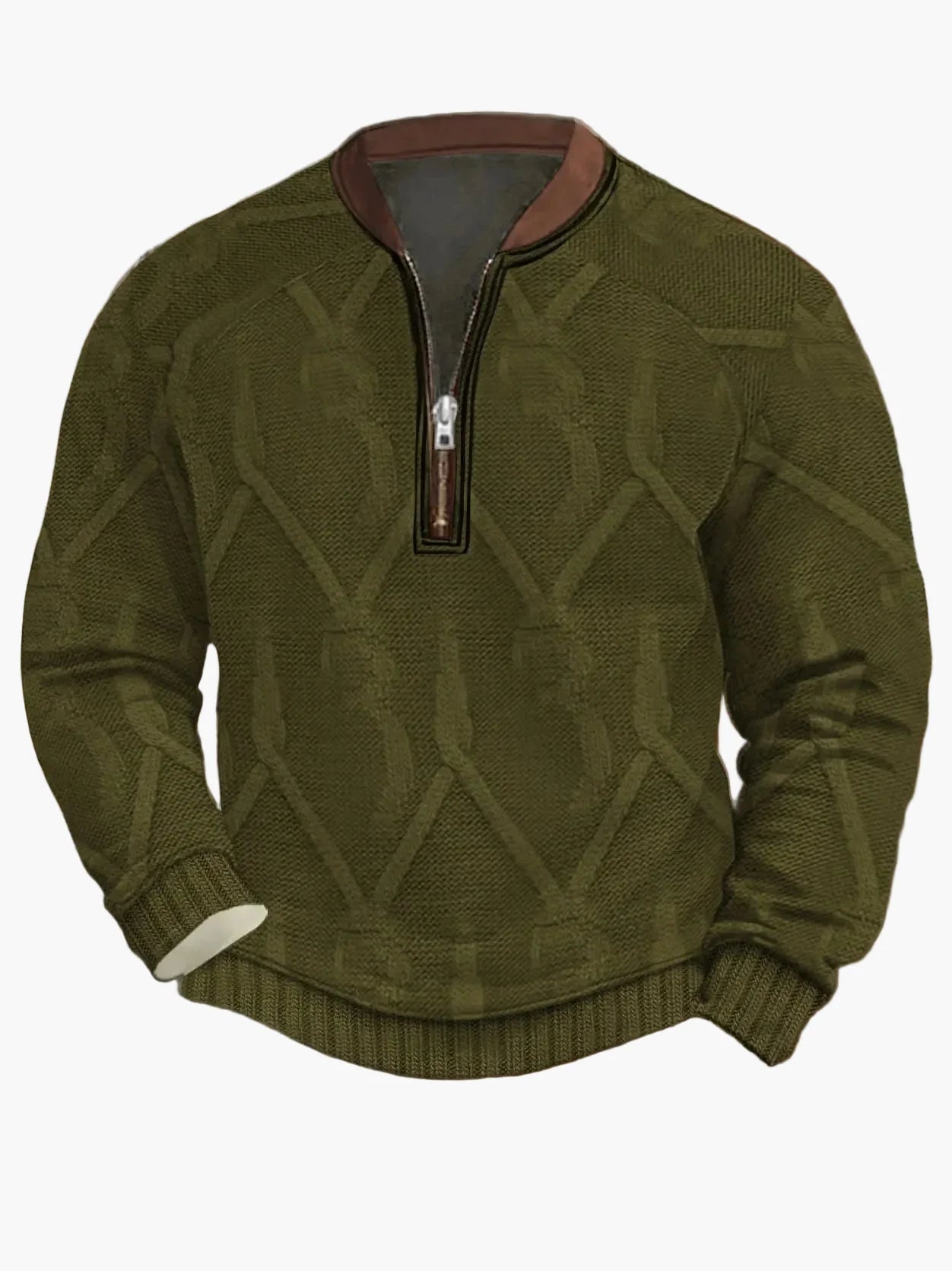 Sweat-shirt homme demi-zip style urbain tendance pour printemps et automne