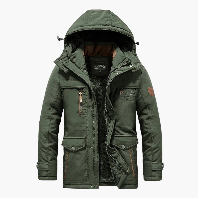 Veste d'hiver pour homme style outdoor imperméable avec capuche – idéale pour randonnée et loisirs