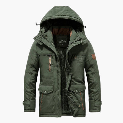Veste d'hiver pour homme style outdoor imperméable avec capuche – idéale pour randonnée et loisirs