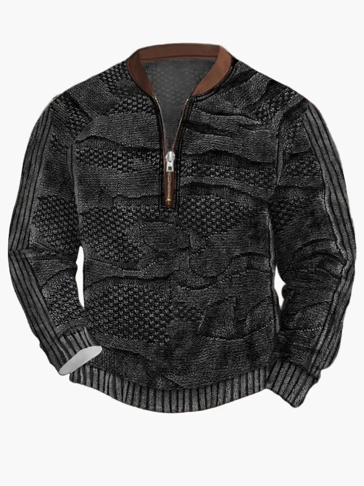 Sweat-shirt homme demi-zip style urbain tendance pour printemps et automne