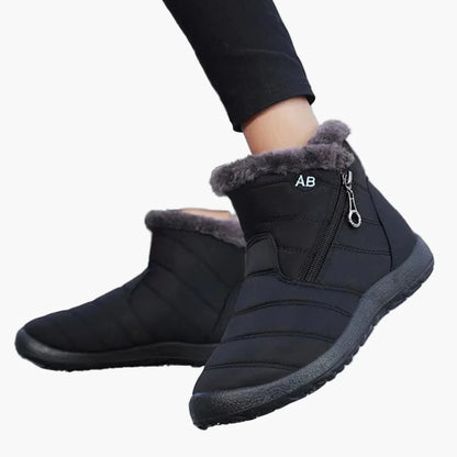 Bottes d'hiver imperméables pour femme style décontracté avec doublure chaude et fermeture éclair