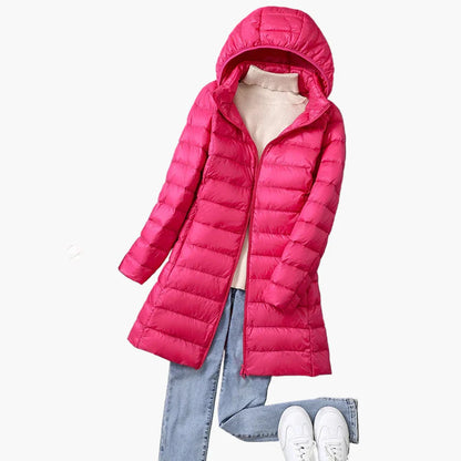 Manteau long matelassé à capuche pour femme, style décontracté, idéal pour l'hiver