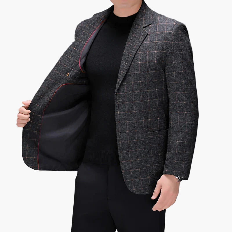 Veste de costume homme à carreaux élégante pour affaires et occasions formelles