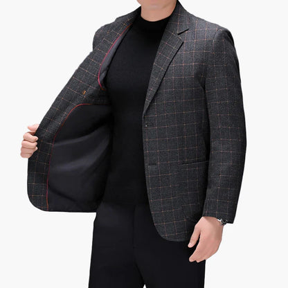Veste de costume homme à carreaux élégante pour affaires et occasions formelles