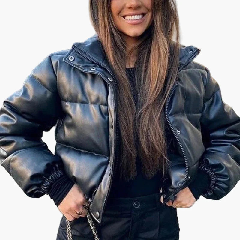 Veste doudoune courte matelassée style urbain pour femme