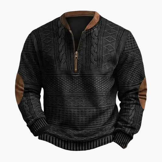 Sweat-shirt homme col rond style patchwork sportswear chic pour automne et hiver