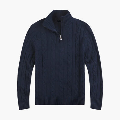 Pull demi-zippé style Old Money pour homme – Élégance et confort haut de gamme