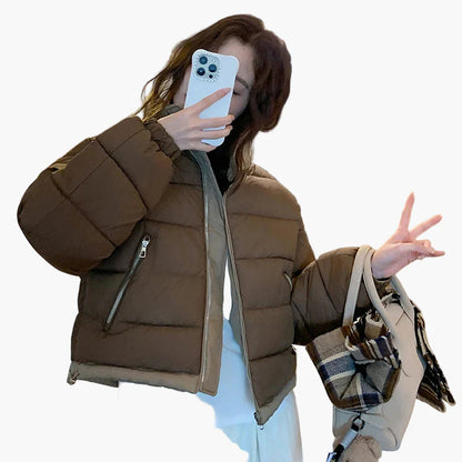 Veste doudoune décontractée pour femme, style urbain, idéale pour l’hiver et les activités de plein air