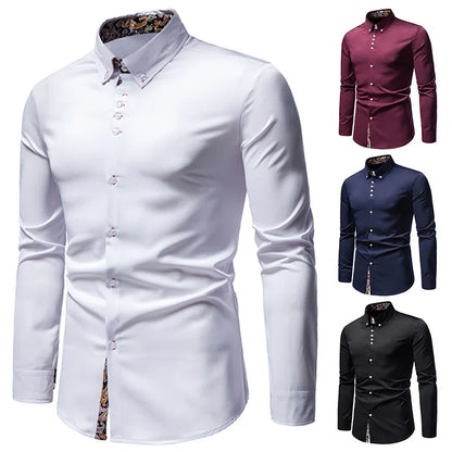 Victor – Chemise Homme Coupe Ajustée à Imprimé Paisley Manches Longues