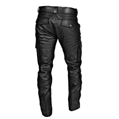 Stewart – Pantalon en Cuir PU Taille Haute pour Homme