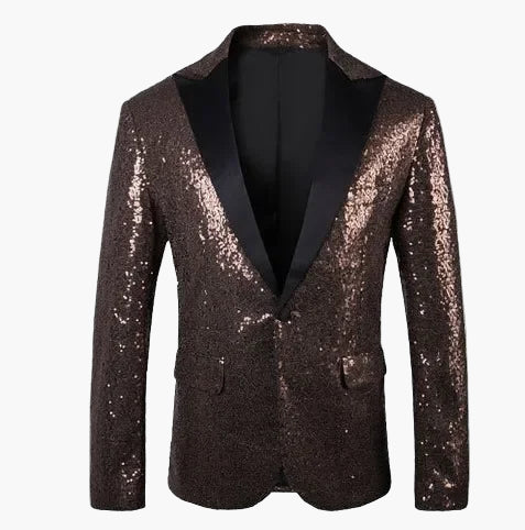 Veste de soirée homme à paillettes multicolores, style festif pour événements et fêtes