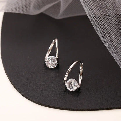 Margaret – Boucles d'Oreilles Créoles en Zircon en Argent Sterling