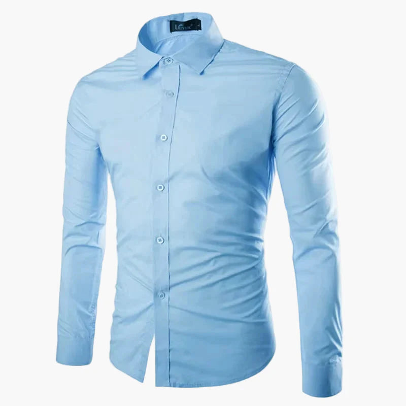 Chemise Homme Élégante Manches Longues Slim Fit pour Affaires et Loisirs