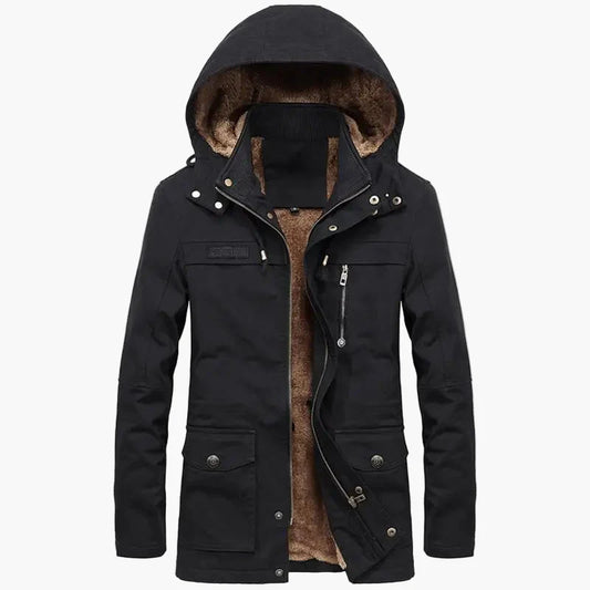 Veste d’hiver à capuche pour homme style urbain casual – manteau long chaud et tendance