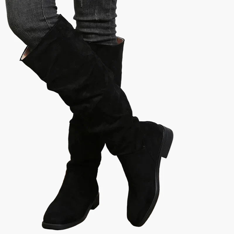 Bottes hautes décontractées pour femme style slouchy à talon plat