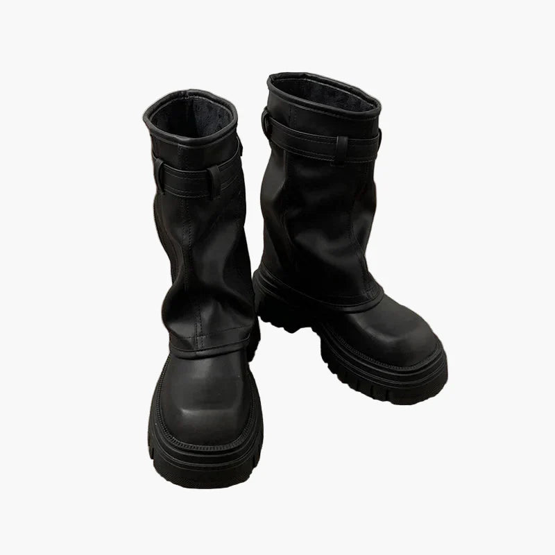 Bottes à plateforme style urbain pour femme, look tendance et décontracté