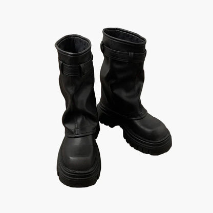 Bottes à plateforme style urbain pour femme, look tendance et décontracté