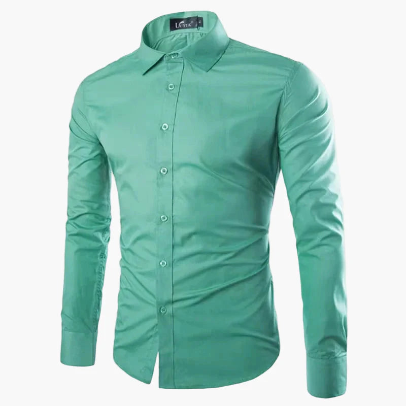 Chemise Homme Élégante Manches Longues Slim Fit pour Affaires et Loisirs