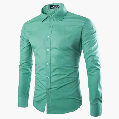 Chemise Homme Élégante Manches Longues Slim Fit pour Affaires et Loisirs