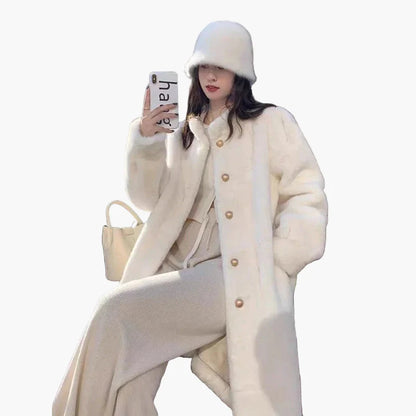 Manteau d'Hiver Élégant Femme Style Classique pour Sorties et Quotidien